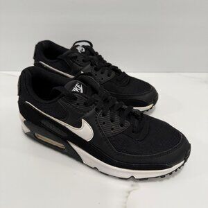 Nike Air Max 90 Black White Sneakers Womens 9.5 Mens 8 CQ2560-001 Very Clean